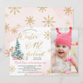 Foto Kerstboom Winter Onederland Verjaardag Kaart (Voorkant / Achterkant)