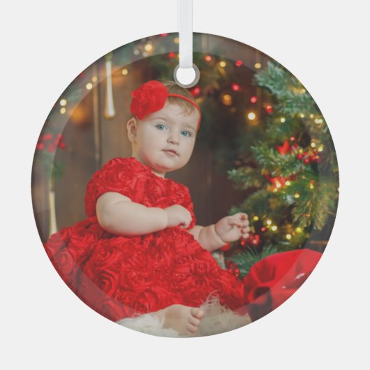 Foto kerstboomgeschenk glas ornament (Voorkant)