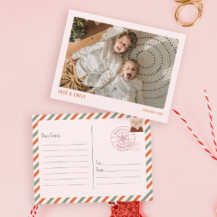 Foto Kerstbrief naar Santa North Pole Feestdagenkaart