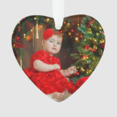 Foto Kerstcadeau Ornament met Jaar of Tekst (voorkant)