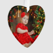 Foto Kerstcadeau Ornament met Jaar of Tekst (voorkant)