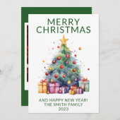 Foto Kerstcadeaus Groene Vakantie uitnodiging (Voorkant / Achterkant)