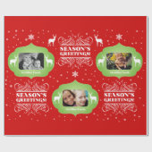 Foto kerstcadeautjes cadeaupapier (Vlak)