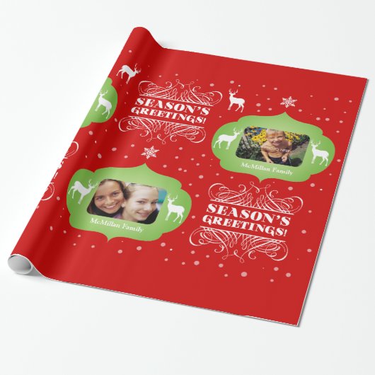 Foto kerstcadeautjes cadeaupapier (Uitgerold)