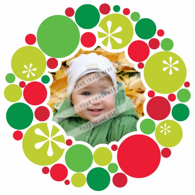 FOTO KERSTDECORATIE:: Bauble krans 2 Fotobeeldje Ornament (Voorkant)