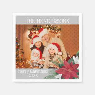 Foto Kerstfeest Poinsettia servetten