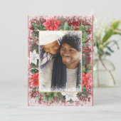 Foto kerstfeestdag Xmas Red Seasonal Kaart (Staand voorkant)