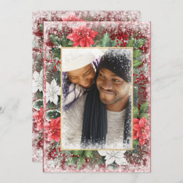 Foto kerstfeestdag Xmas Red Seasonal Kaart