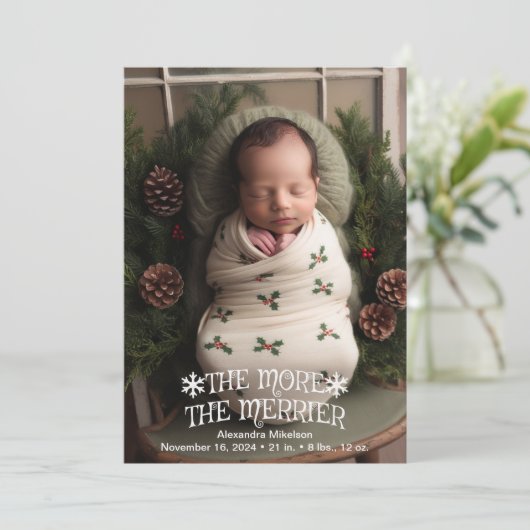 Foto Kerstgeboorte aankondiging (Staand voorkant)