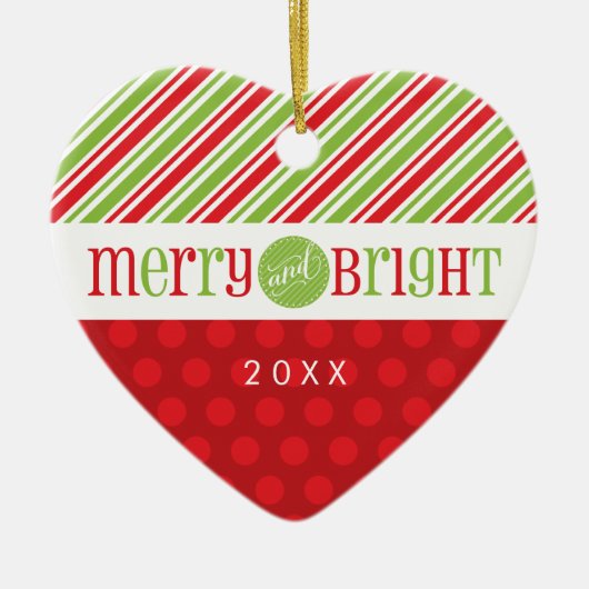 FOTO KERSTHART ORNAMENT :: Merry & Bright 3 (Voorkant)
