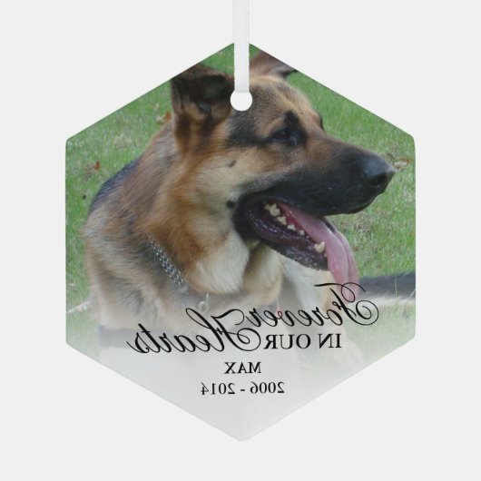 Foto Kerstherdenking Glas Ornament (Achterkant)