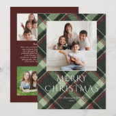 Foto Kerstkaart Burgundy Groen Denneboom Kerstkaar (Voorkant / Achterkant)