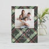 Foto Kerstkaart Burgundy Groen Denneboom Kerstkaar (Staand voorkant)