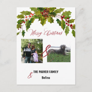 Foto kerstkaart familie met hond briefkaart