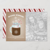 Foto kerstkaart met warme chocolade (Voorkant / Achterkant)