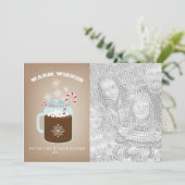 Foto kerstkaart met warme chocolade (Staand voorkant)