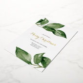 Foto Kerstkaart Watercolor Botanicals Folie Feestdagenkaart (Gedraaid)