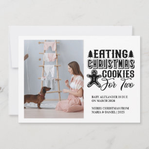 Foto Kerstkoekjes voor 2 Zwangerschap Feestdagenkaart