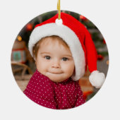 Foto Kerstman eerste kerst Keramisch Ornament (Achterkant)