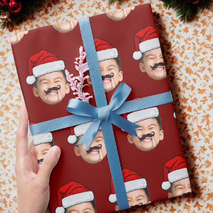 Foto Kerstman Hoed Kerstcadeau Verpakking, Babygez Cadeaupapier