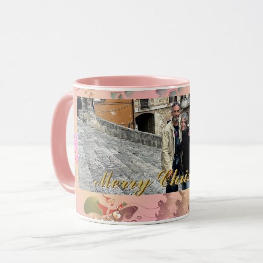 Foto Kerstman Roze Mok (Voorkant links)