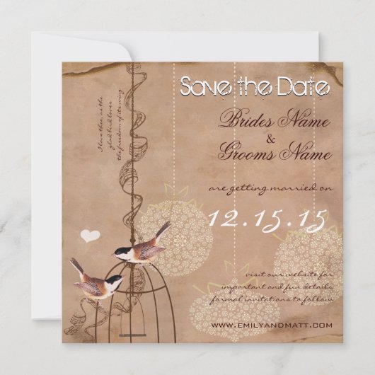 Foto Kerstmis Bird Cage Wedding Save the Date Kaart (Voorkant)