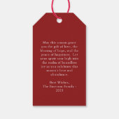 Foto Kerstmis Botanische Gift Label Cadeaulabel (Achterkant)