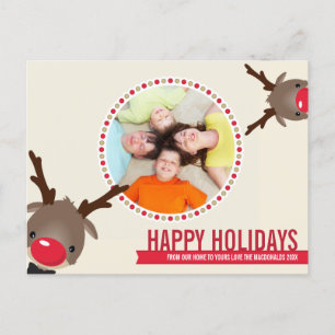 FOTO KERSTMIS BRIEFKAART :: rendieren rudolf 1