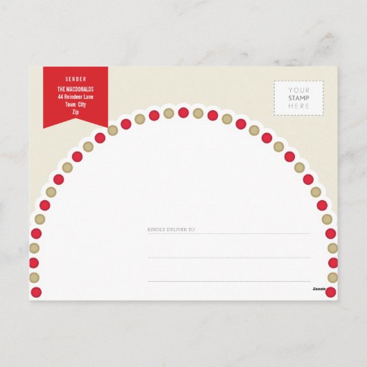 FOTO KERSTMIS BRIEFKAART :: rendieren rudolf 1 (Achterkant)