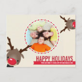 FOTO KERSTMIS BRIEFKAART :: rendieren rudolf 1 (Voorkant)