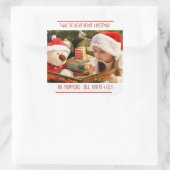 Foto Kerstmis familienaam Vierkante Sticker (Tas)