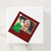 FOTO Kerstmis hond huisdier custom Bedankjes Labels (In situ)