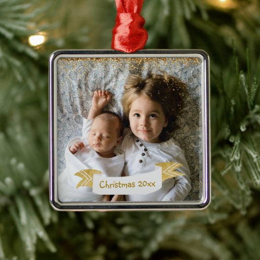 Foto Kerstmis, Jaar, Metalen Kerstbal Metalen Ornament (Boom)