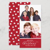 Foto Kerstmis Kaarten 2 Foto's Chique Script (Voorkant / Achterkant)