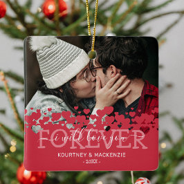 Foto Kerstmis Love You Forever Keramisch Ornament
