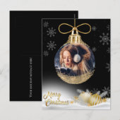 Foto Kerstmis Ornament Sneeuwvlokken Modern Budget Feestdagenkaart (Voorkant / Achterkant)