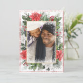 Foto Kerstmis Xmas Vakantie Sneeuw Kaart (Staand voorkant)