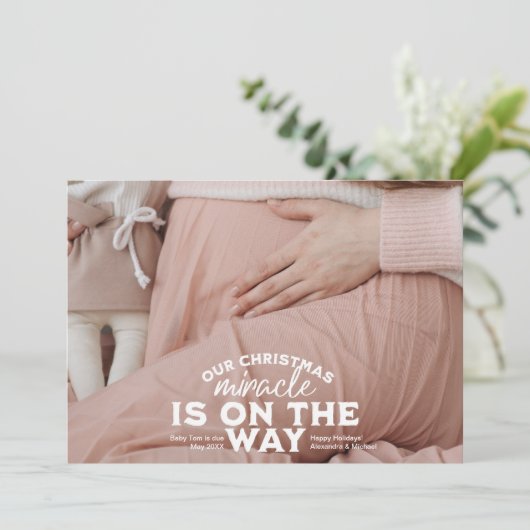 Foto Kerstmis Zwangerschap Aankondiging (Staand voorkant)
