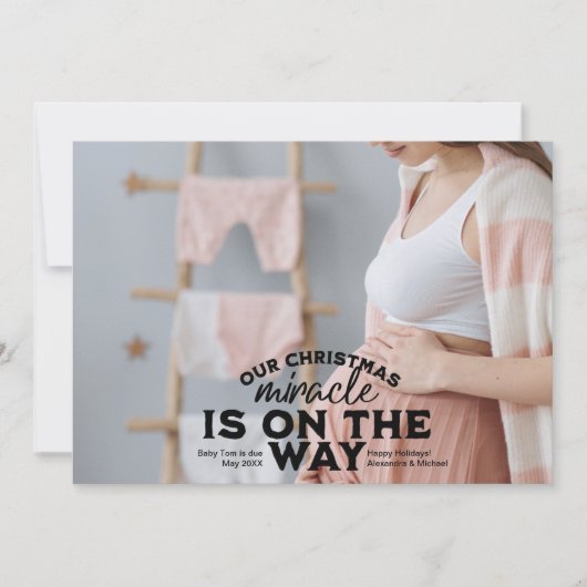 Foto Kerstmis Zwangerschap Aankondiging (Voorkant)