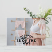 Foto Kerstmis Zwangerschap Aankondiging (Staand voorkant)