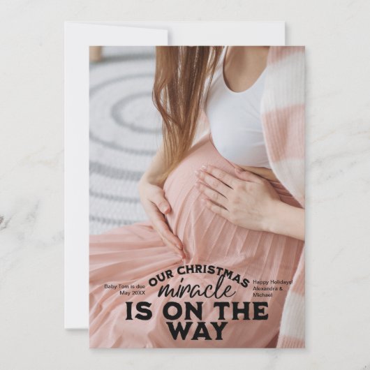 Foto Kerstmis Zwangerschap Aankondiging (Voorkant)