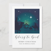 Foto Kerstmisscène Eer aan God Feestdagenkaart (Voorkant)