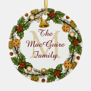 Foto kerstornament  Wreater Monogram Keramisch Ornament
