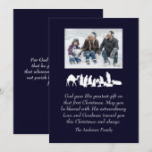 Foto Kerststal Bijbelvers Kerstmis Christelijk Feestdagenkaart (Voorkant / Achterkant)