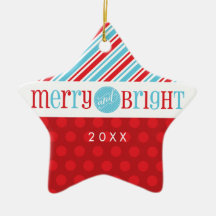 FOTO KERSTSTER ORNAMENT :: Merry & Bright 1