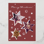 Foto Kerststerren Folie Accents Vakantie Kaart (Voorkant)