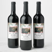 Foto Kerstvakantie Bewaar de datum Wijn Etiket (Flessen)