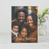 Foto Kerstvakantie Krans Traditionele Vintage Feestdagenkaart (Staand voorkant)