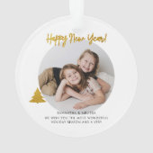 Foto Kerstvakantie script vrolijk Ornament (achterkant)