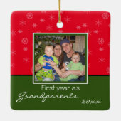 Foto kerstversiering met grootouders keramisch ornament (Achterkant)